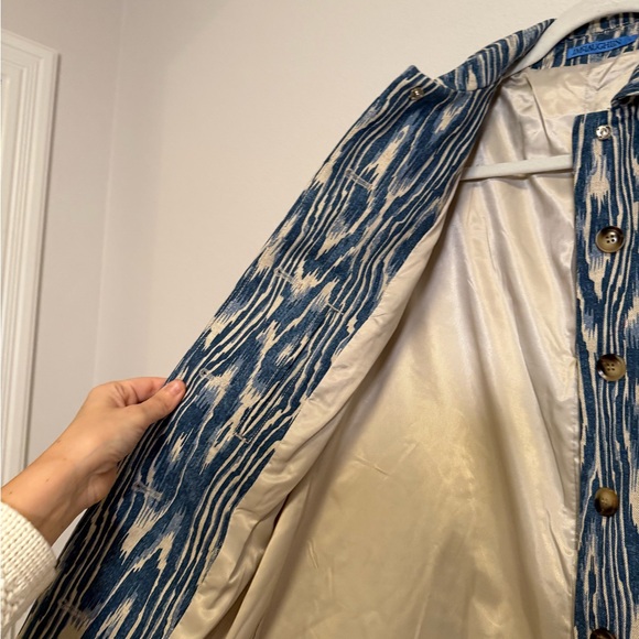 J.MCLAUGHLIN BEAU BOIS ECRU/DENIM WELLINGTON COAT WOMENS SZ S - Picture 5 of 7